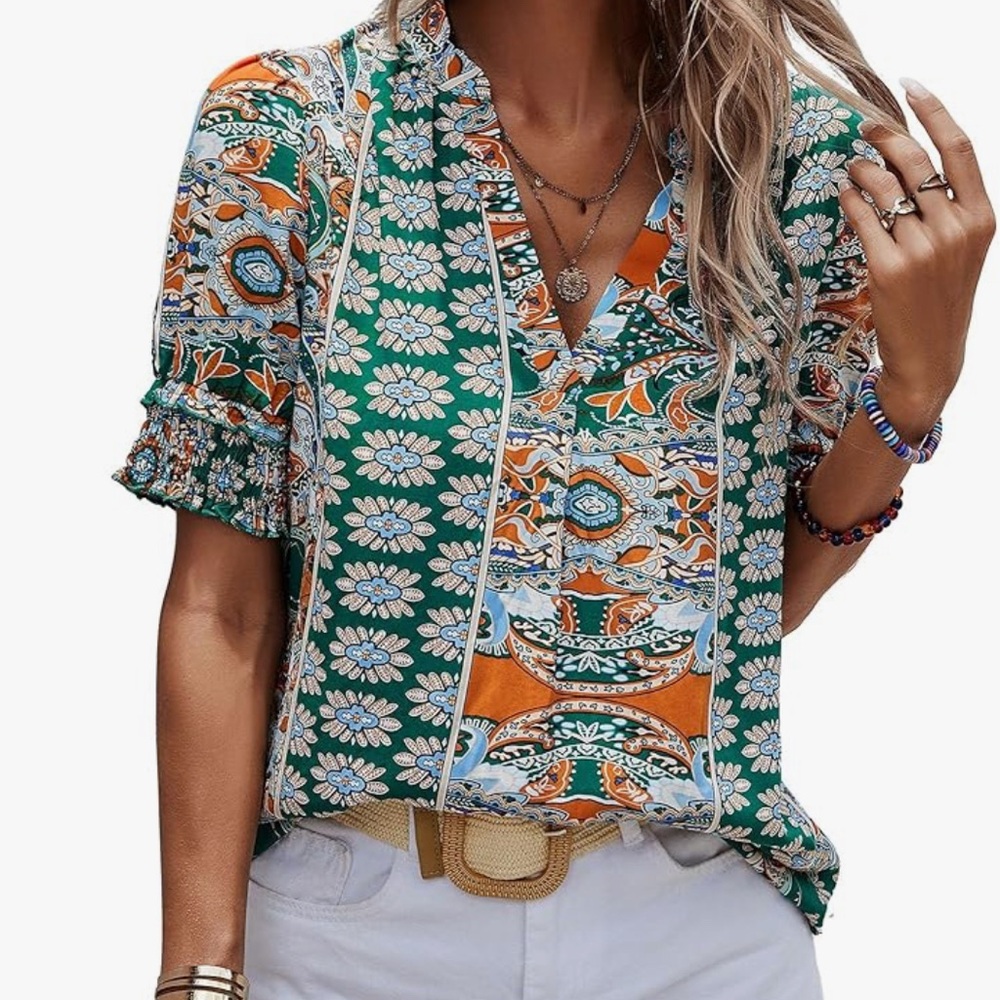 Vibrant Floral Women's Blouse